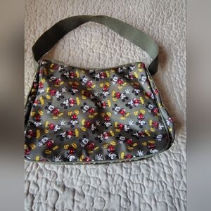 Mickey Mouse Patterned Shoulder Bag - Green